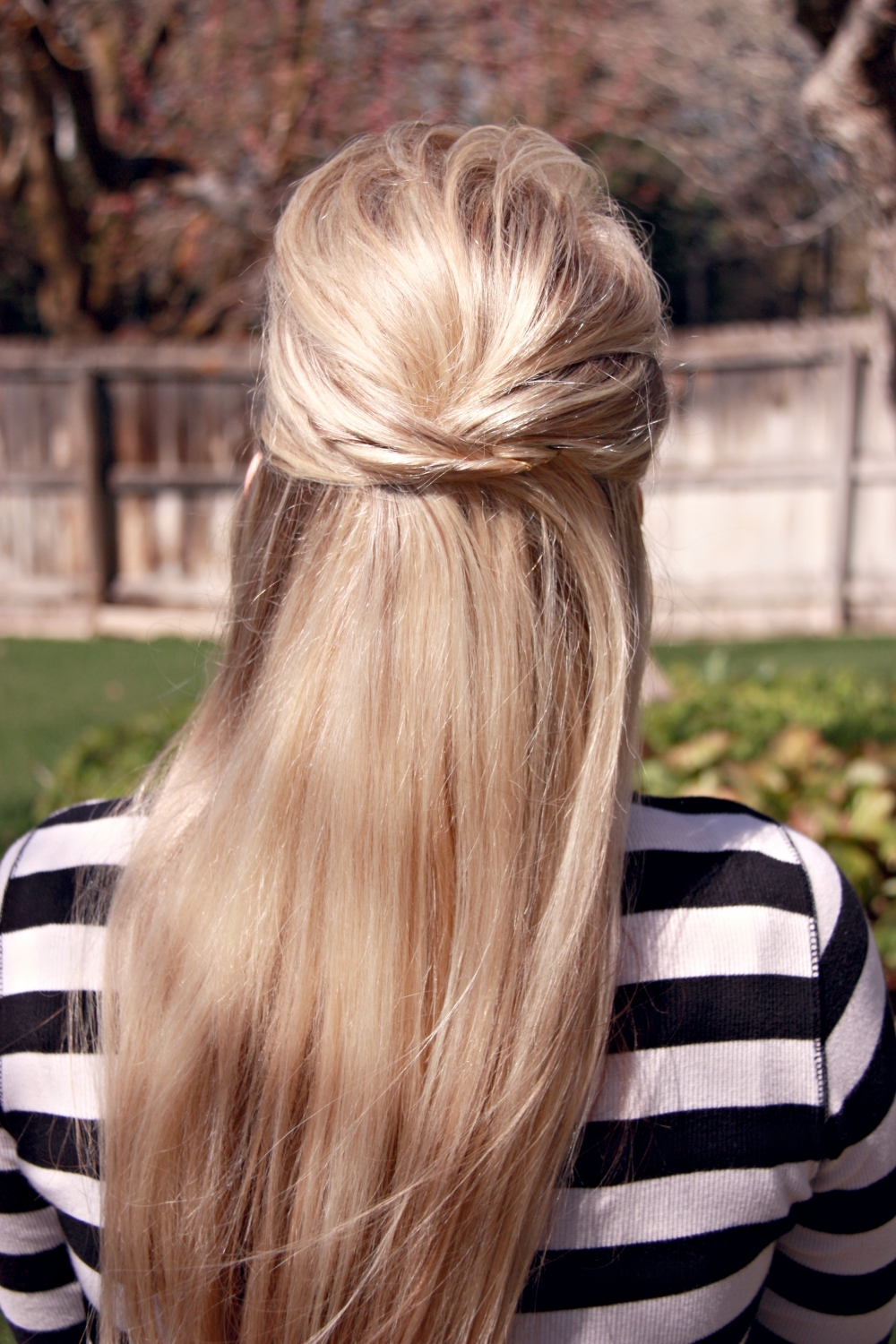 Image of Half-up ponytail with bobby pins