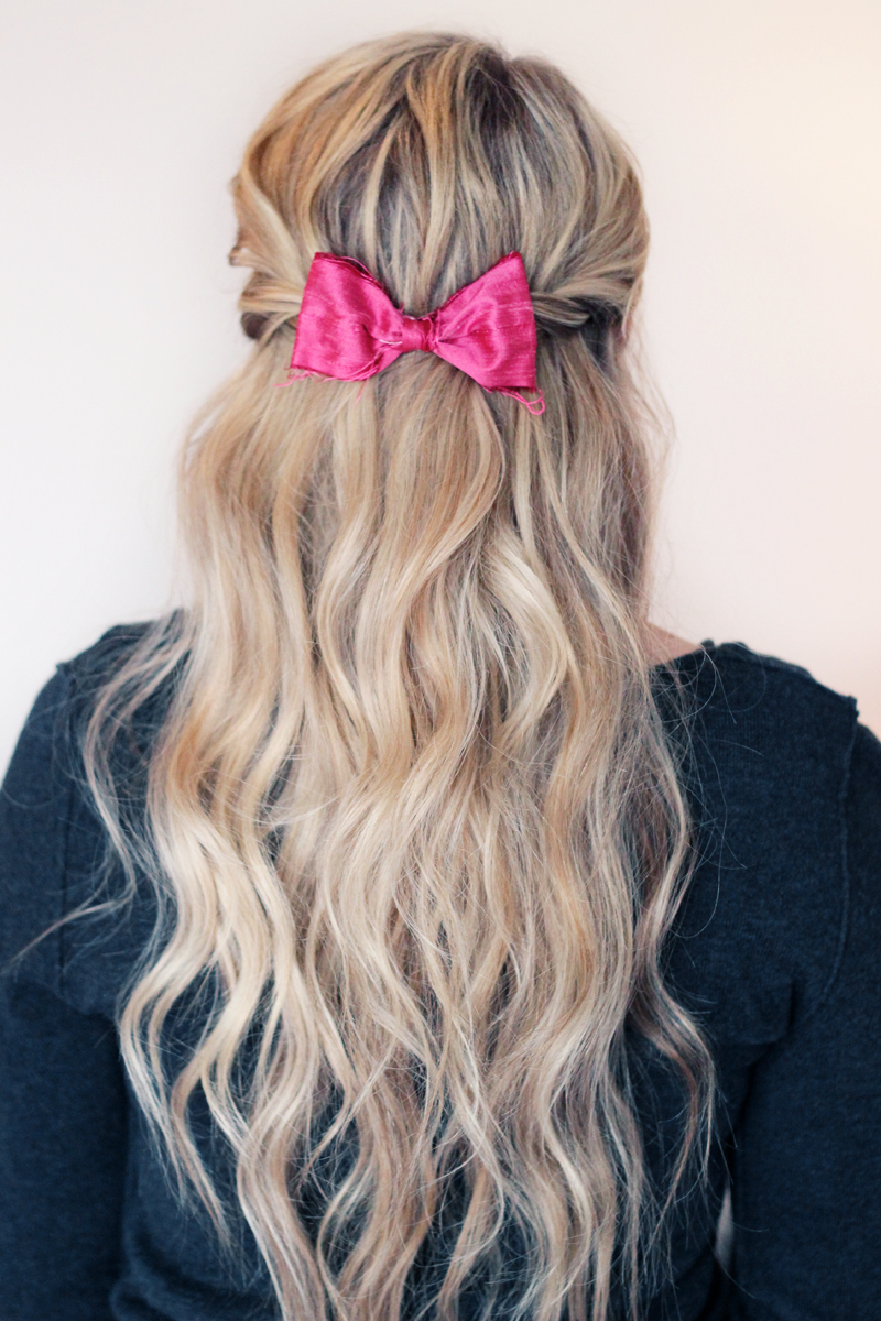 How to create a bow hairstyle using your hair Video tutorial and steps
