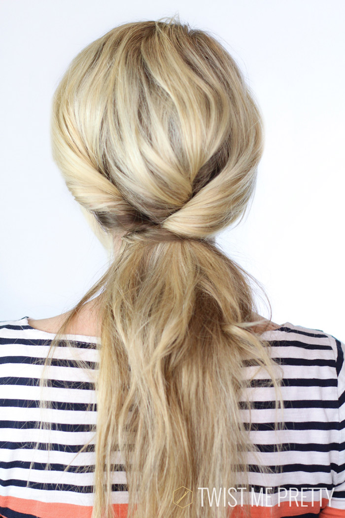 Image of Double twisted ponytails hairstyle up easy