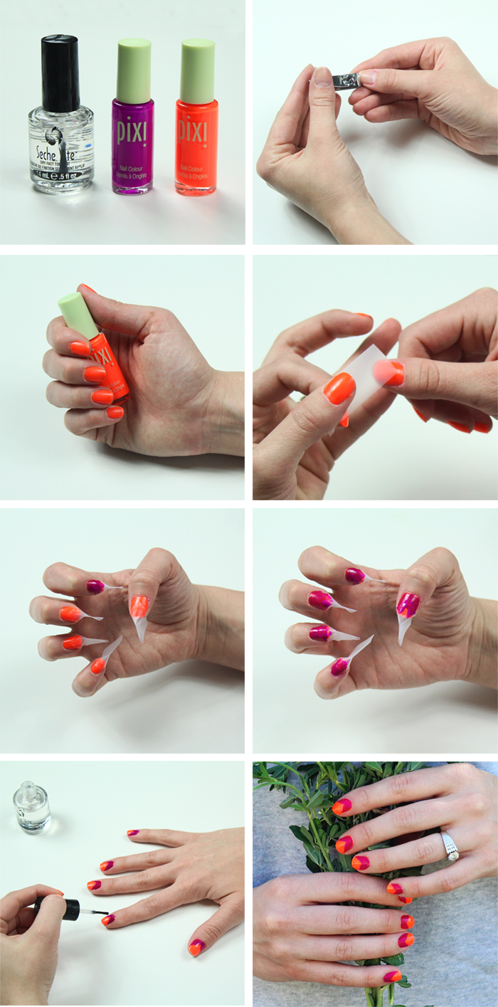 Lacquerstyle.com: Summer Brights Acetone Marbled Nail Art