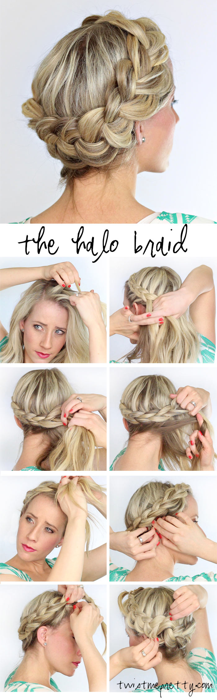 Image of Halo braid hairstyle for long hair