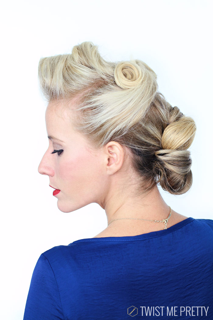 1940's Pin Up Girl Hairstyle Tutorial - Twist Me Pretty