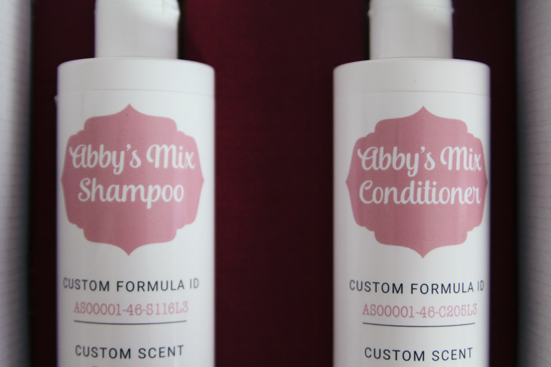 Customized shampoo and conditioner.