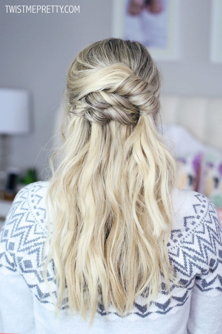 Pretty Half Up Hairstyle for the Holidays - Twist Me Pretty