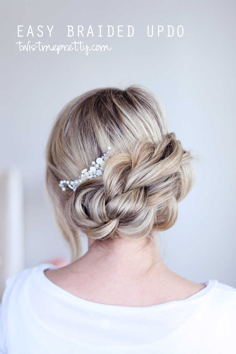 Easy Braided Updo Twist Me Pretty