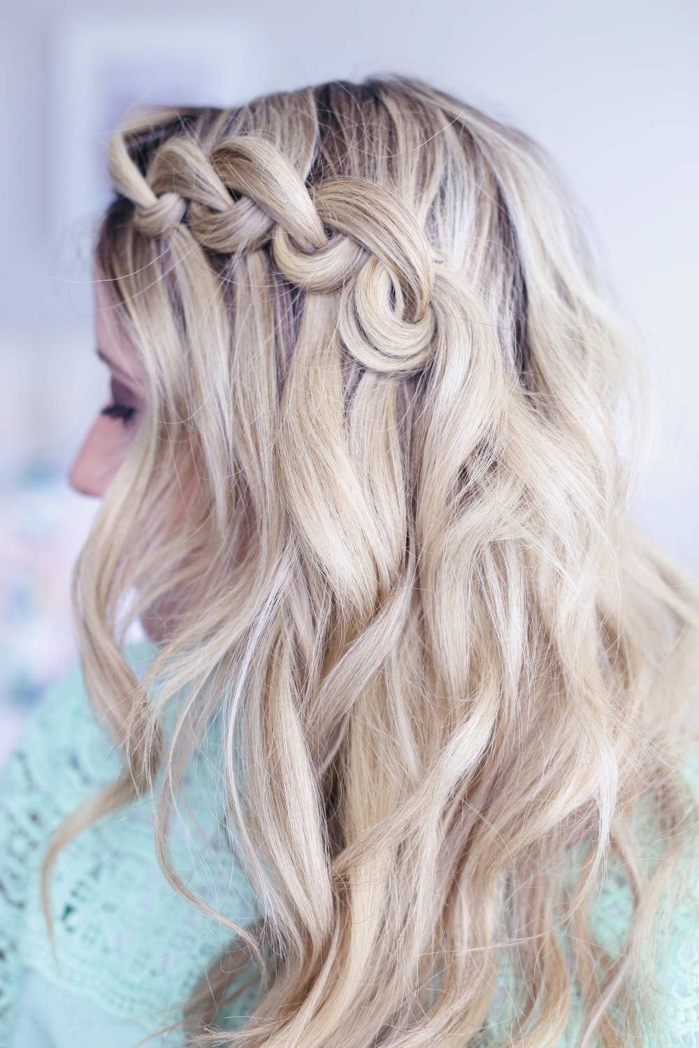 Image of Waterfall Braid Victorian hairstyle