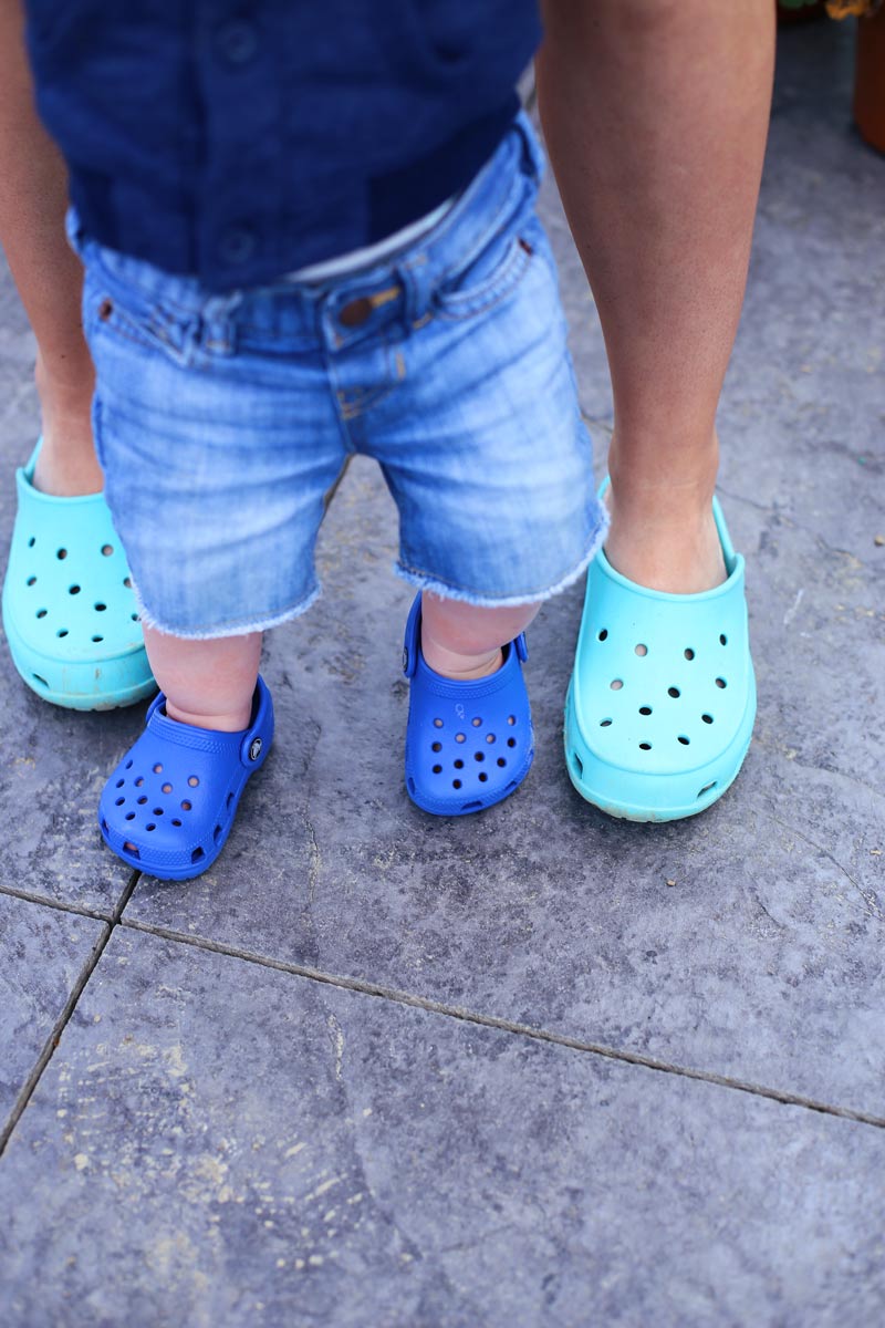 babies wearing crocs