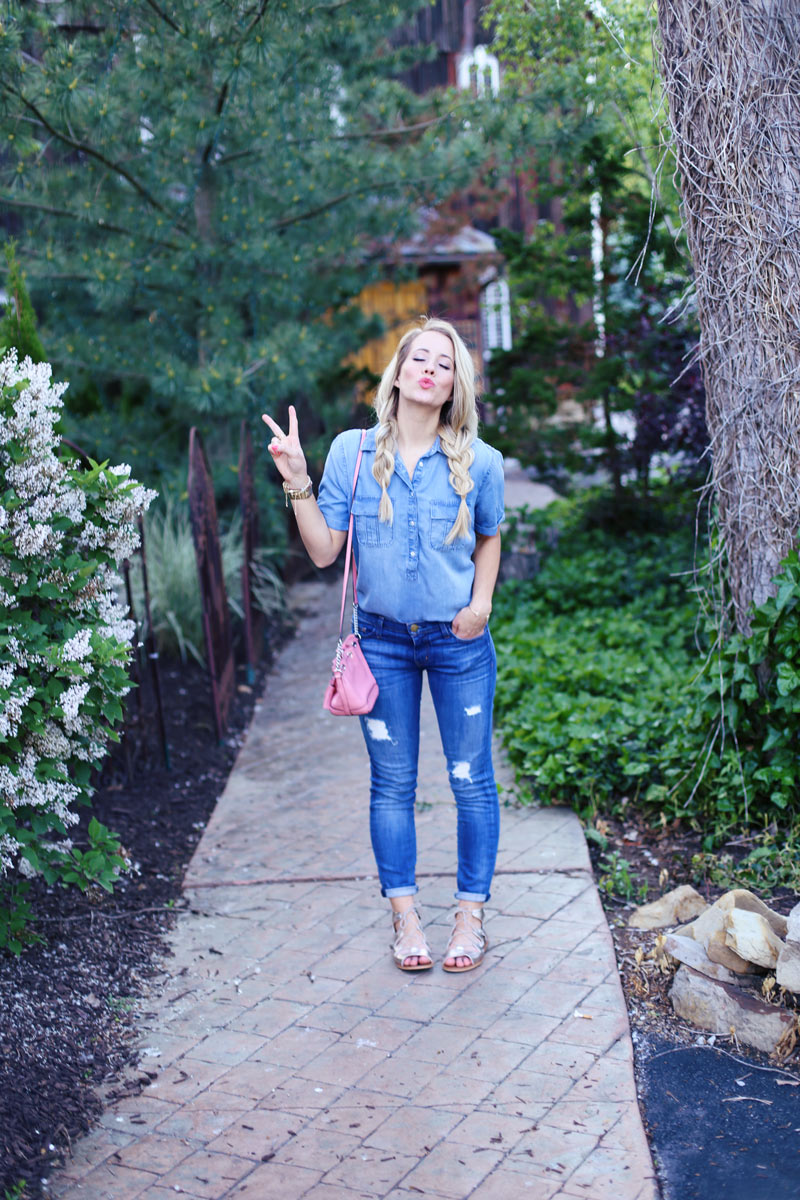 Peaceful in nature. Abby closes her eyes and kisses the camera.