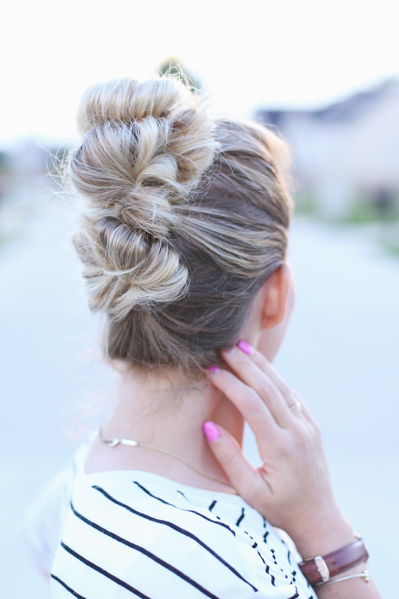 Abby's fancy top knot. Twist Me Pretty. Sunday Style