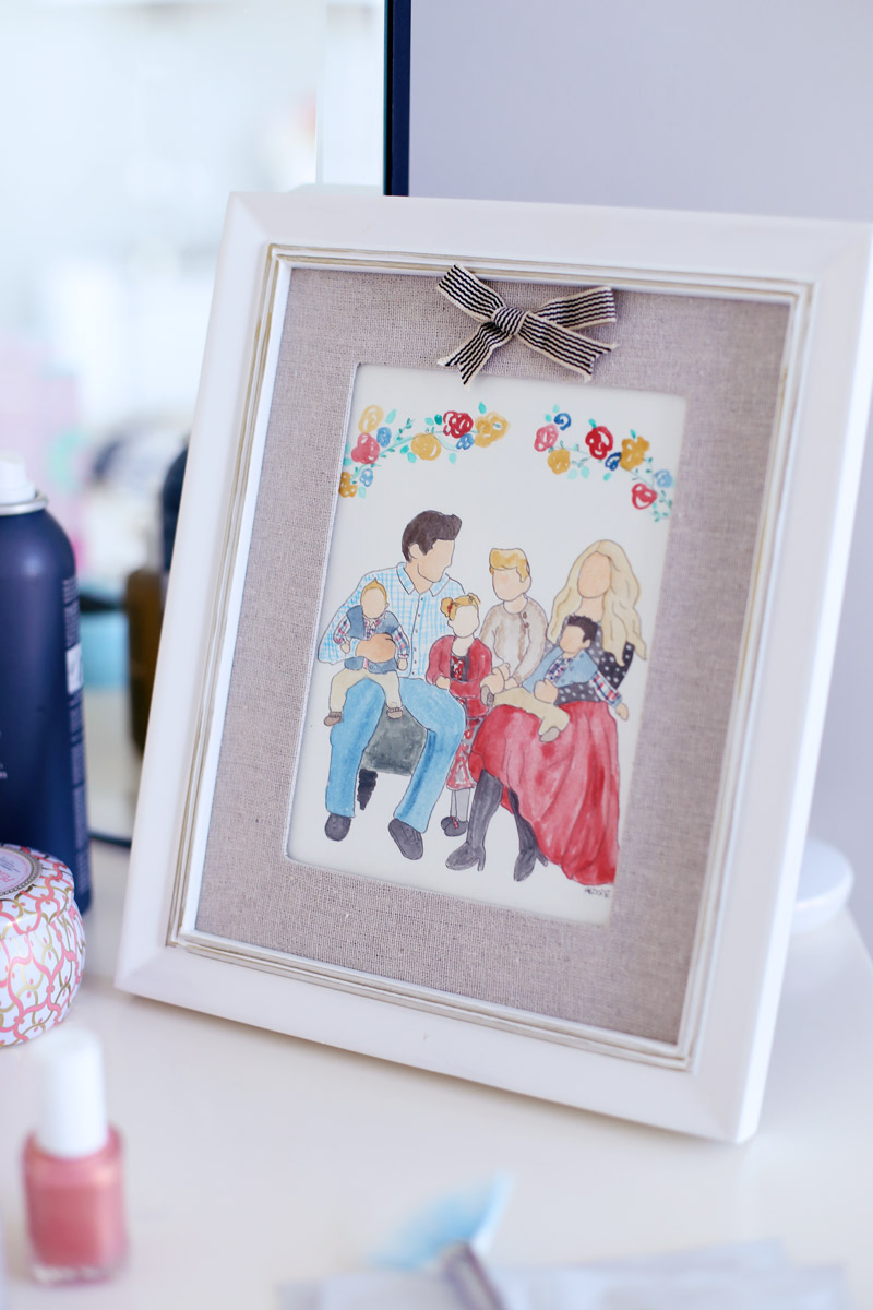 Personalized watercolor portraits make perfect holiday gifts. Read about this and Abby's other holiday favorites at Twist Me Pretty!