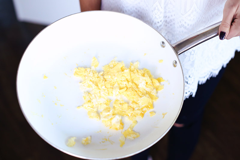 Scrambled egg for Teriyaki Chicken Fried Rice this December