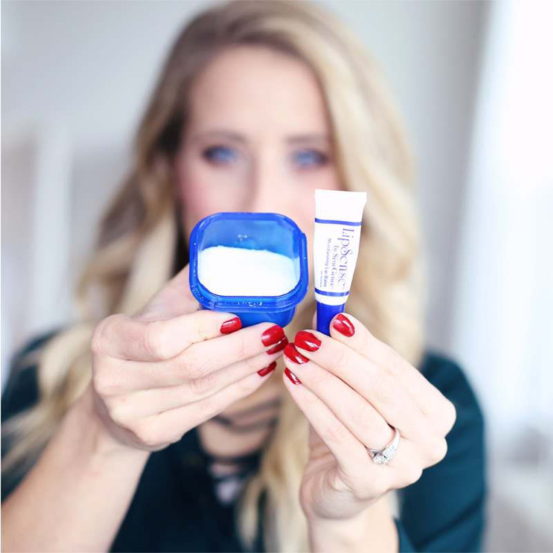 LipSense Lip Balm and sugar make a perfect exfoliator for your lips. Find out more about how to take care of your lips at Twist Me Pretty.