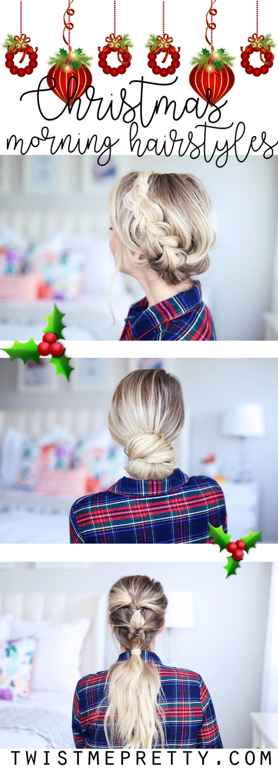 Christmas morning hairstyles. Need inspiration this festive season? Twist Me Pretty has styles for every occasion! twistmepretty.com