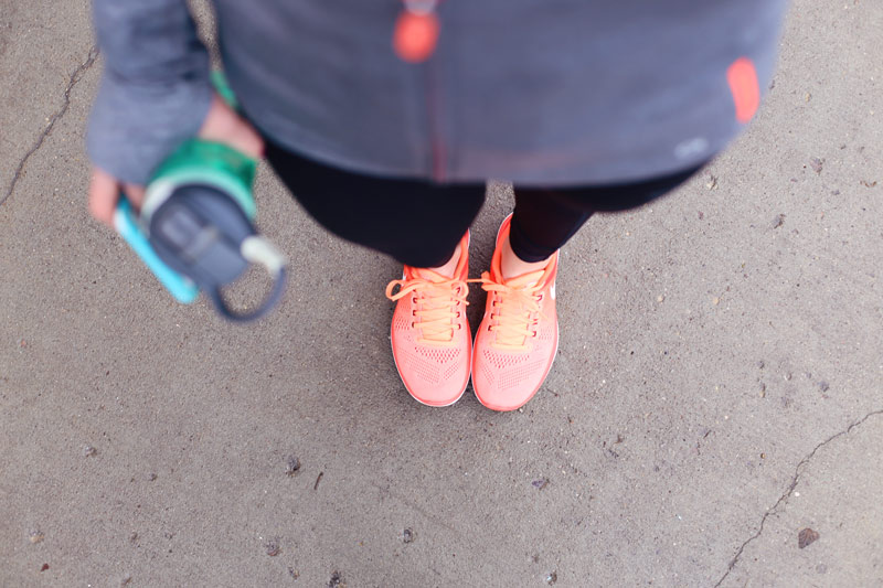 Comfy, cute shoes can make all the difference to your exercise routine. Don't forget the water!