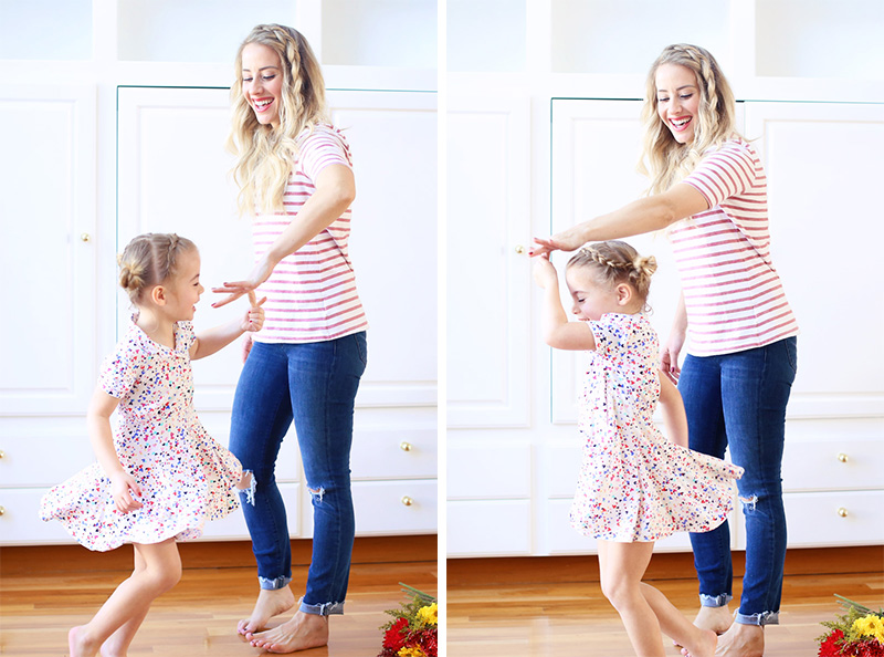 Mom and daughter feel the love and dance this Valentine's Day.