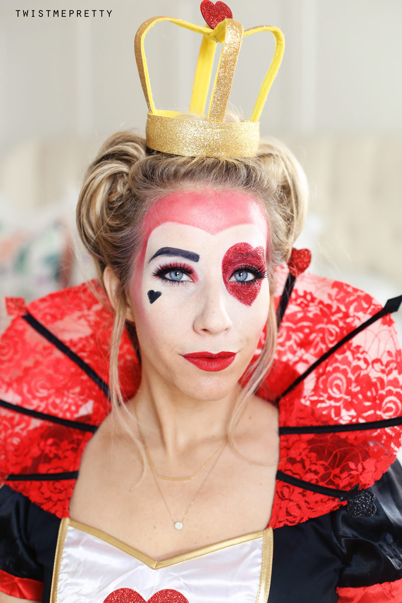 The Queen Of Hearts Makeup Hair Tutorial Twist Me Pretty