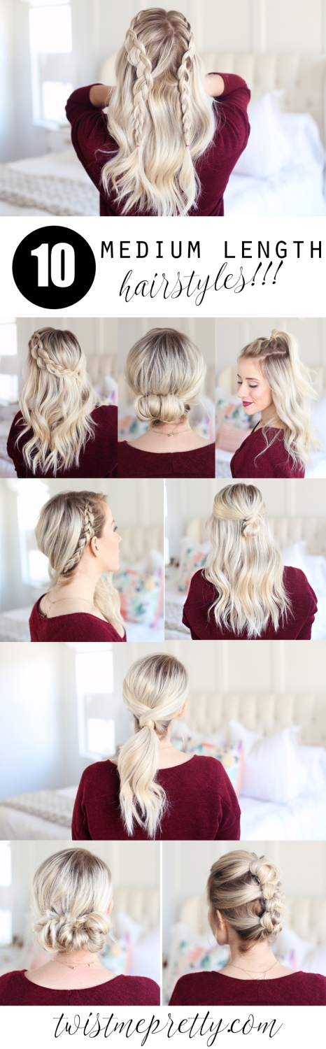 10 Medium Length Hairstyles! - Twist Me Pretty