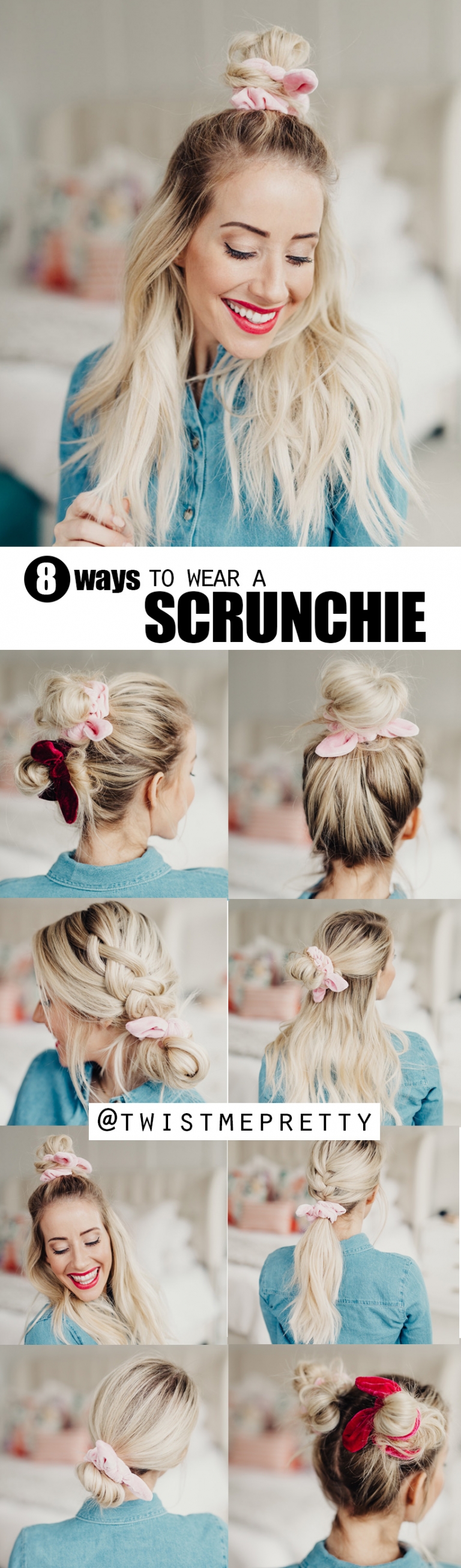 8 Ways To Wear A Scrunchie Twist Me Pretty