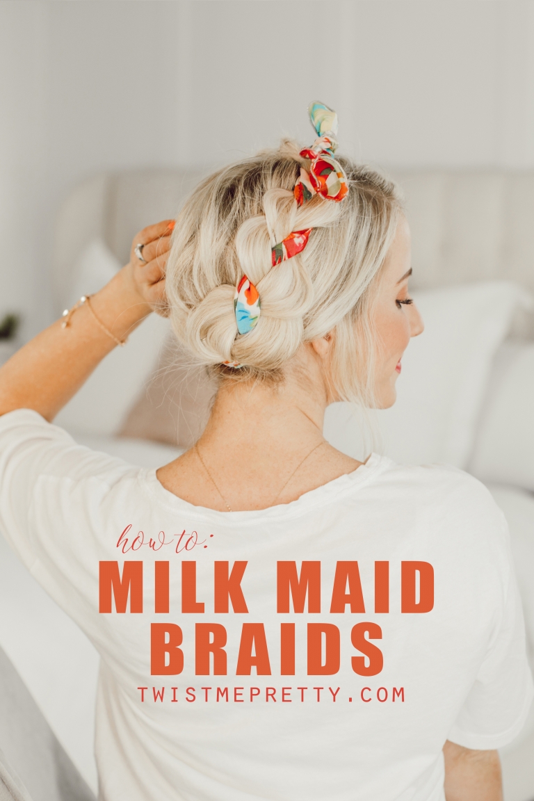 How To: Milk Maid Braids with a Head Scarf!!! - Twist Me Pretty