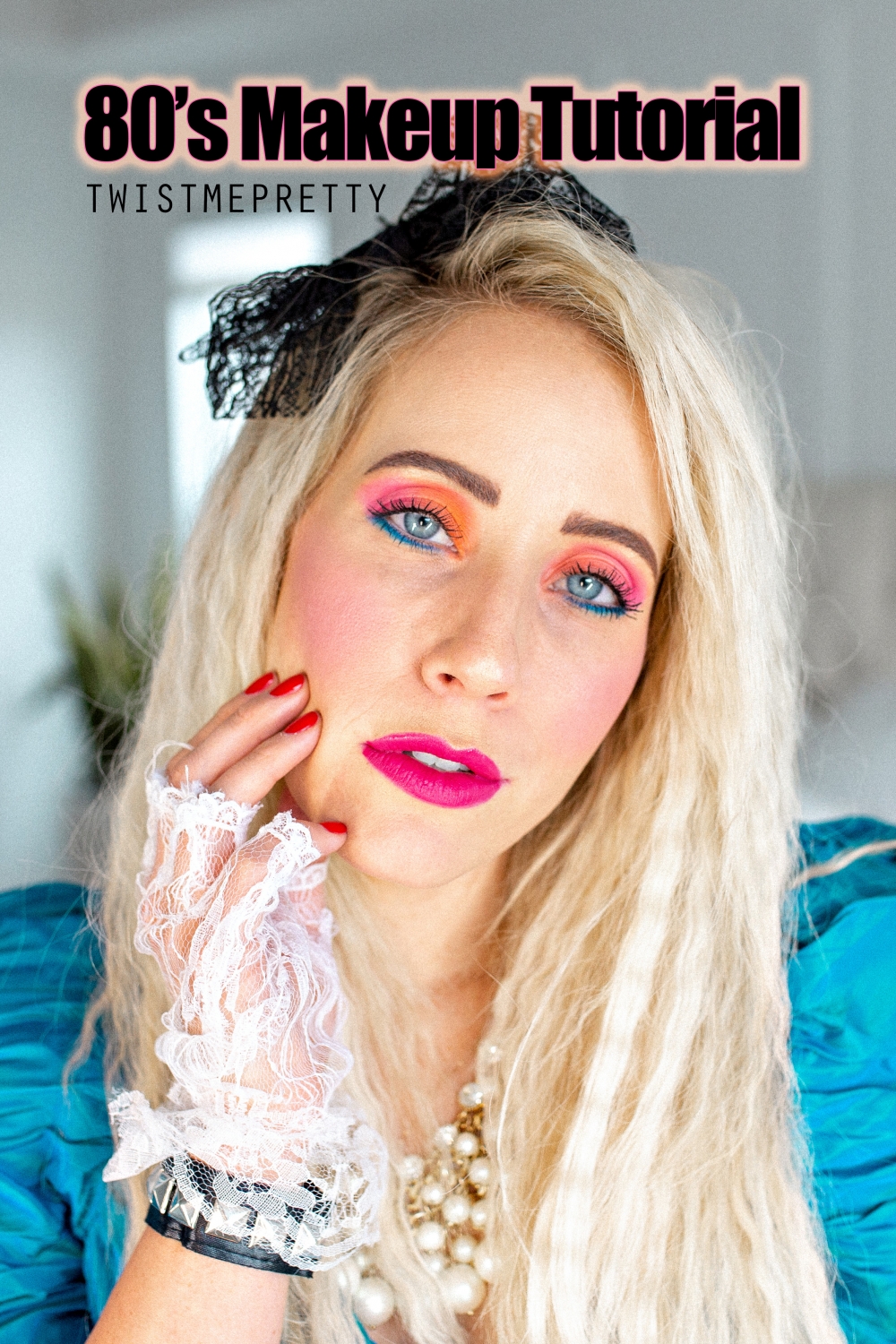 80's style makeup and hair