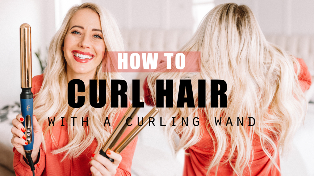 how to curl hair with a curling with by Abby from twistmepretty.com