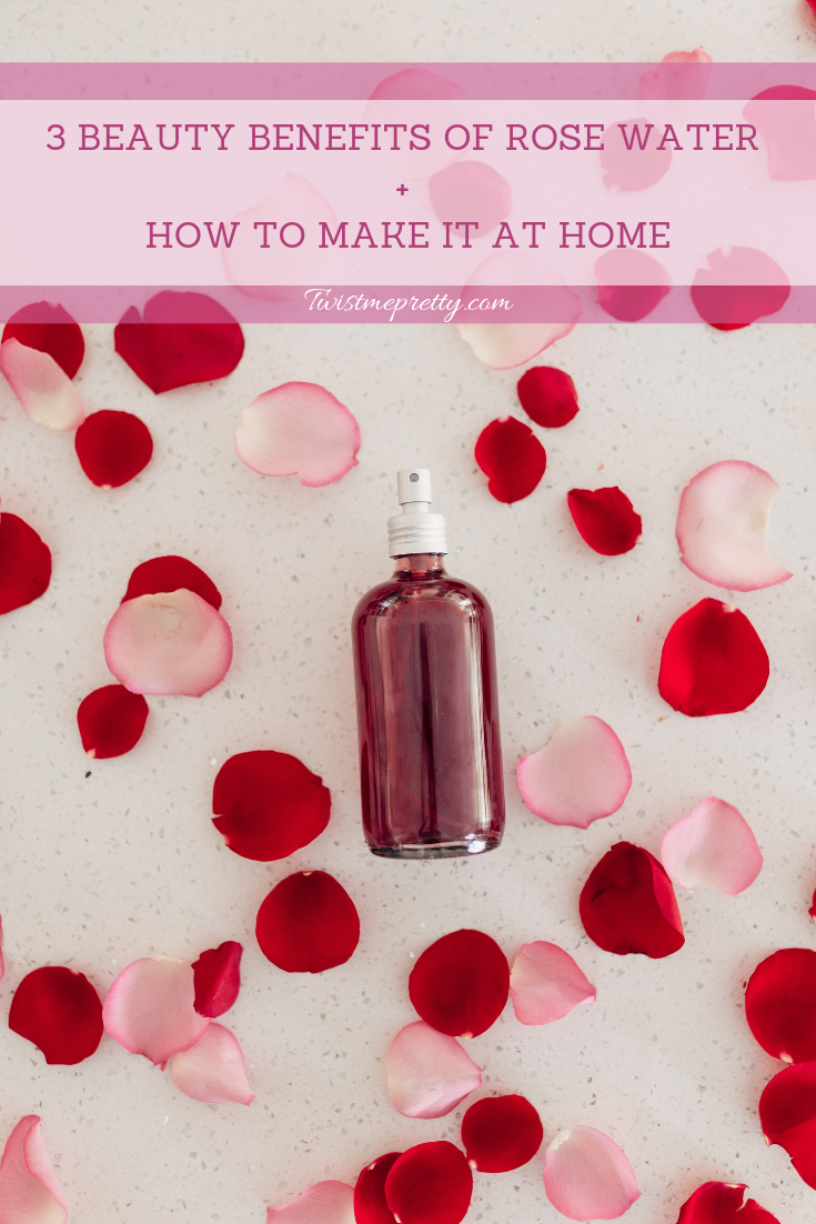 DIY Rose water how to use your leftover roses from valentines day with 3 beauty benefits of rose water and how to make it at home twistmepretty.com a step by step guide