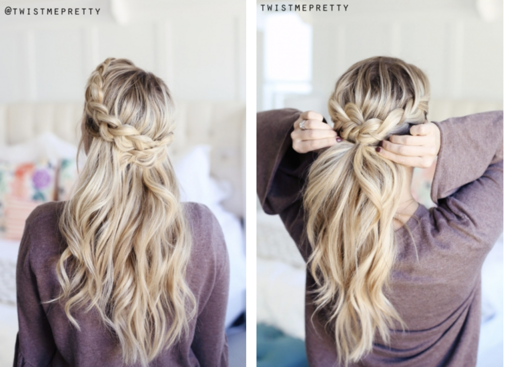 9 Quick Hairstyles for Valentines Day - Style Round-how to do a crown braid with twistmepretty.com