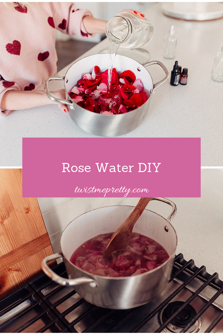 DIY Rose water how to use your leftover roses from valentines day with twistmepretty.com a step by step guide