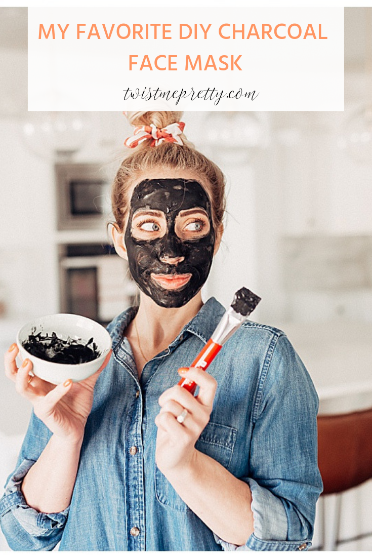 DIY Charcoal Face Mask 4 ingredient step by step with twistmepretty.com