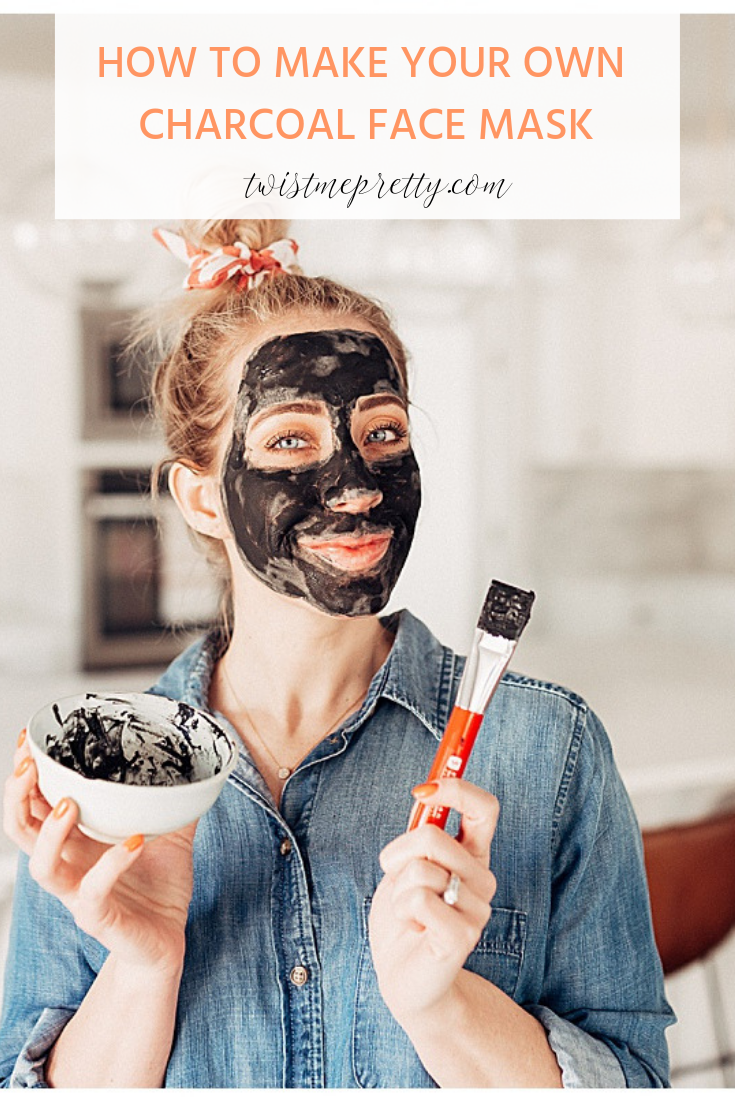 DIY Charcoal Face Mask 4 ingredient step by step with twistmepretty.com