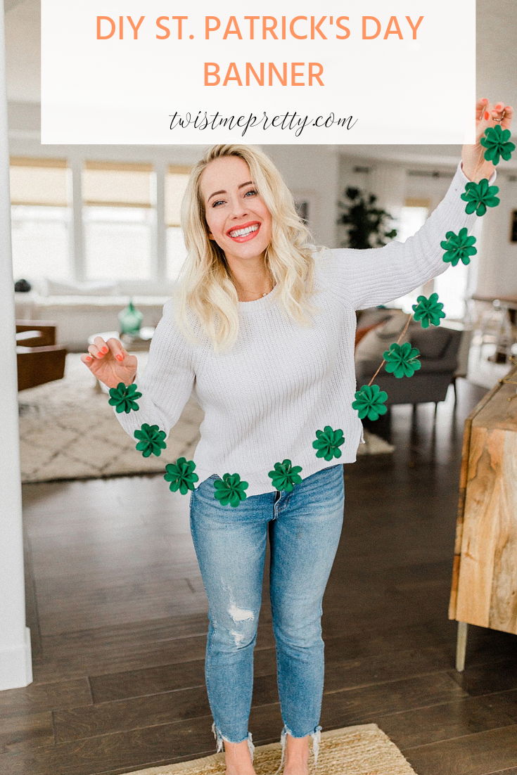 St Patrick's Day Shamrock Banner DIY a step by step instructions by twistmepretty.com