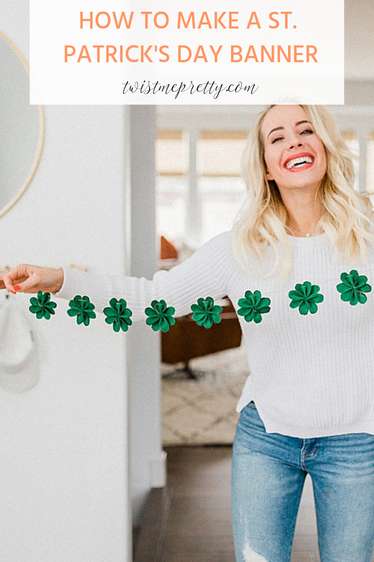 St Patrick's Day Shamrock Banner DIY a step by step instructions by twistmepretty.com