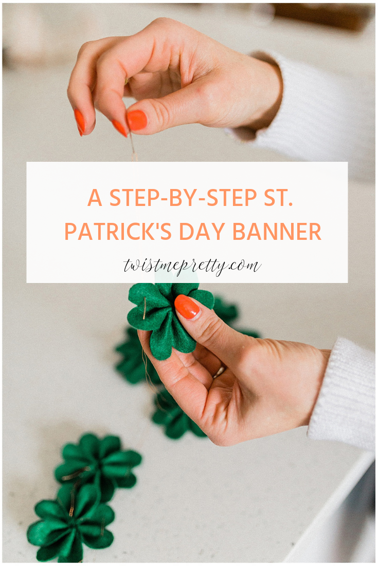 St Patrick's Day Shamrock Banner DIY a step by step instructions by twistmepretty.com