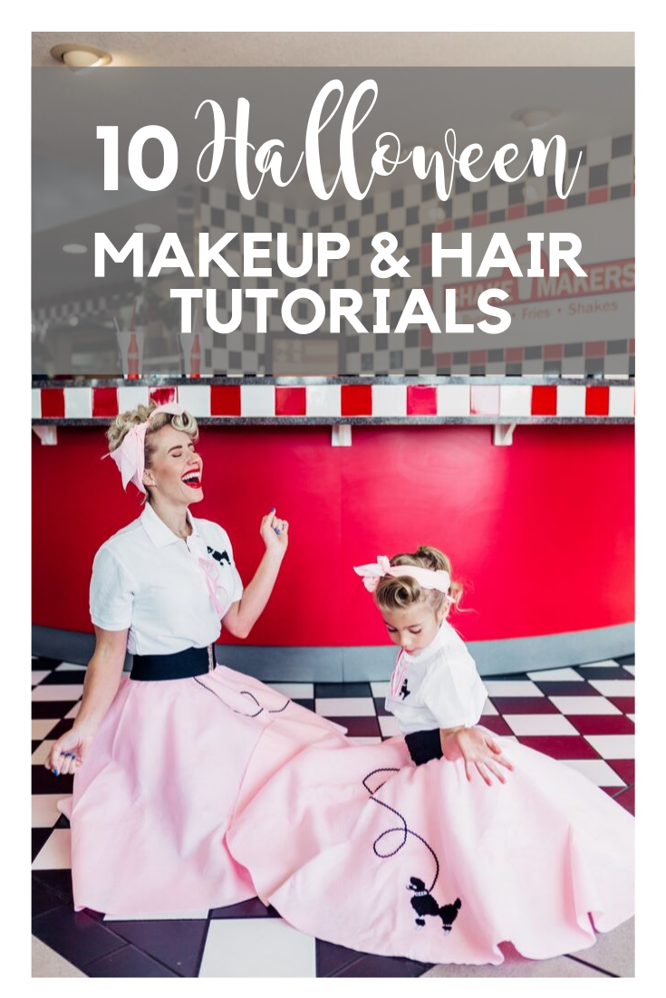 Halloween makeup and hair tutorials for cute and modest Halloween costumes that will fit in your budget! 