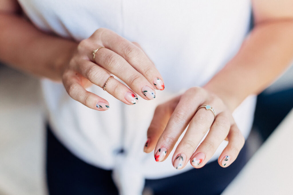 Floral gel nails are a timeless manicure that you can wear in every season.