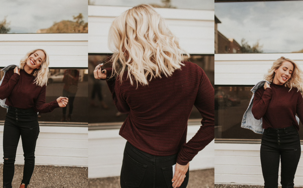 This deep wine colored sweater is to DIE for! So pretty and perfect for fall and winter