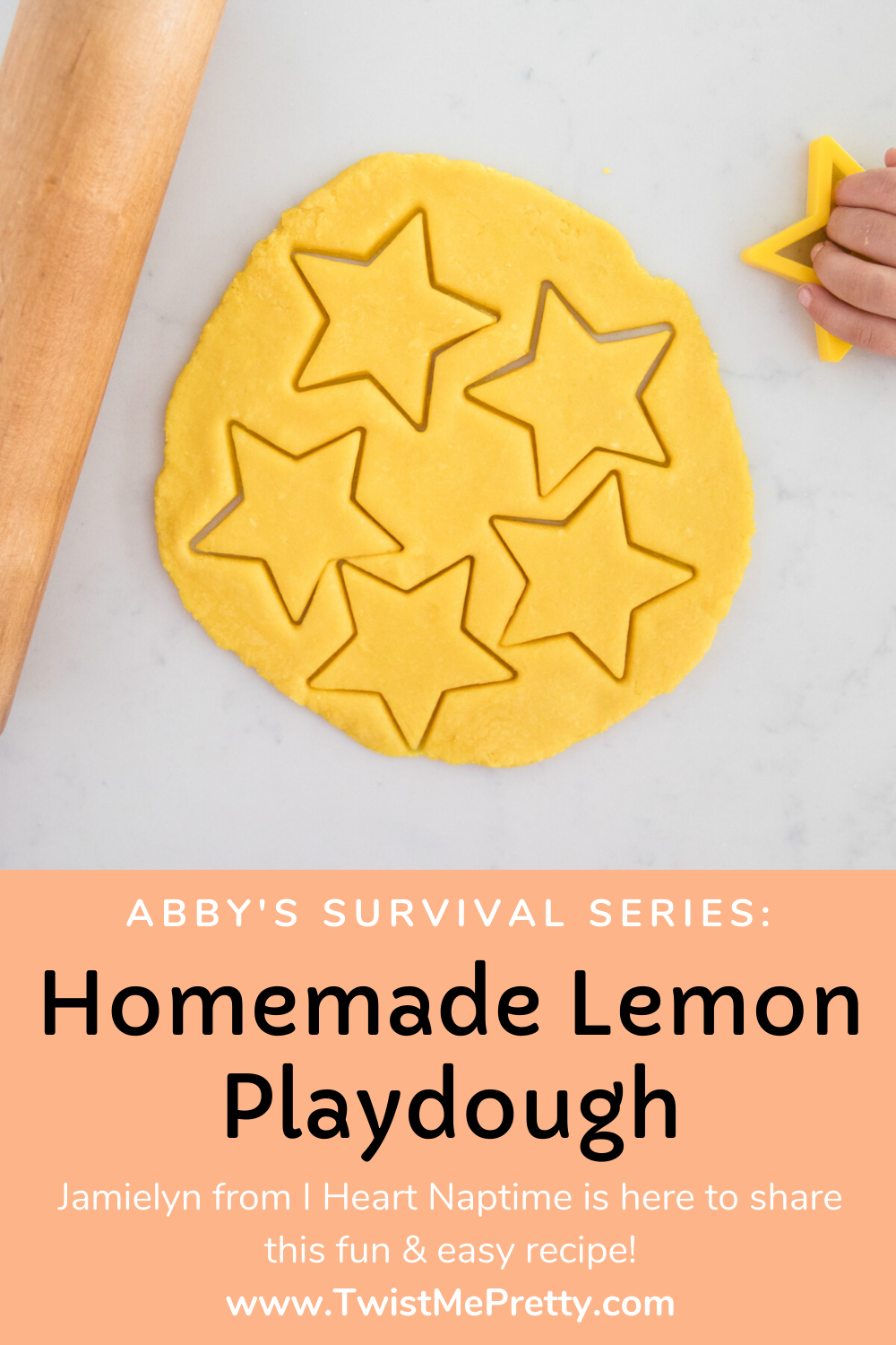 Homemade lemon playdough from I heart naptime www.twistmepretty.com