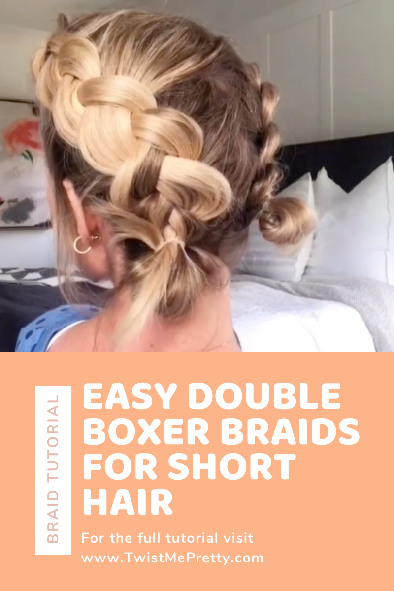 Easy Double Boxer Braids for Short Hair www.TwistMePretty.com