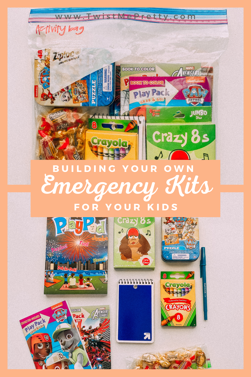 Building your own emergency kits for your kids. What you should pack! www.twistmepretty.com