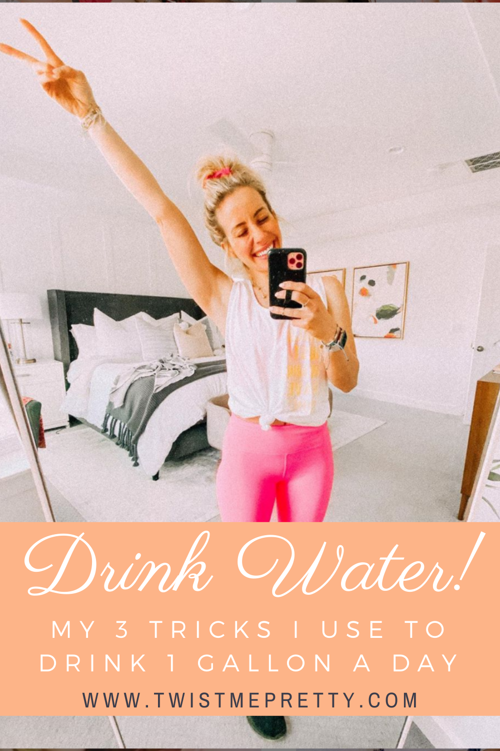 Drink water! My 3 tricks I use to drink 1 gallon a day. www.twistmepretty.com