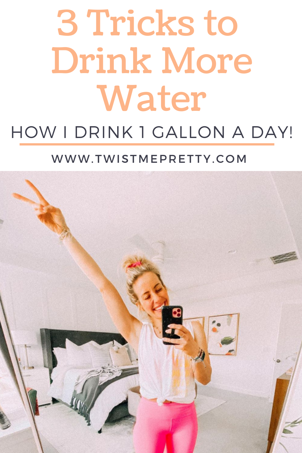 3 tricks to drink more water. How I drink 1 gallon a day! www.twistmepretty.com