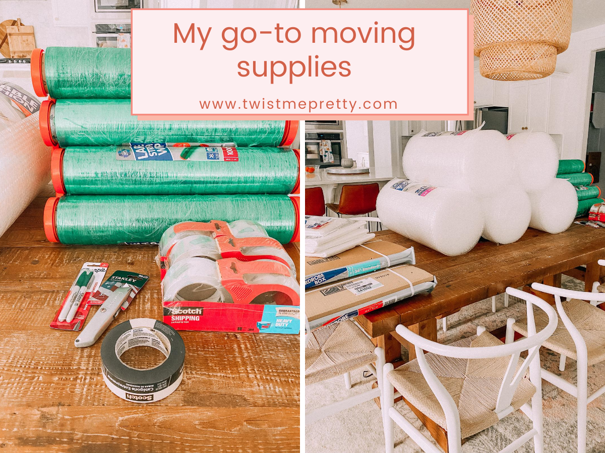 My go-to moving supplies to make moving easier. www.twistmepretty.com