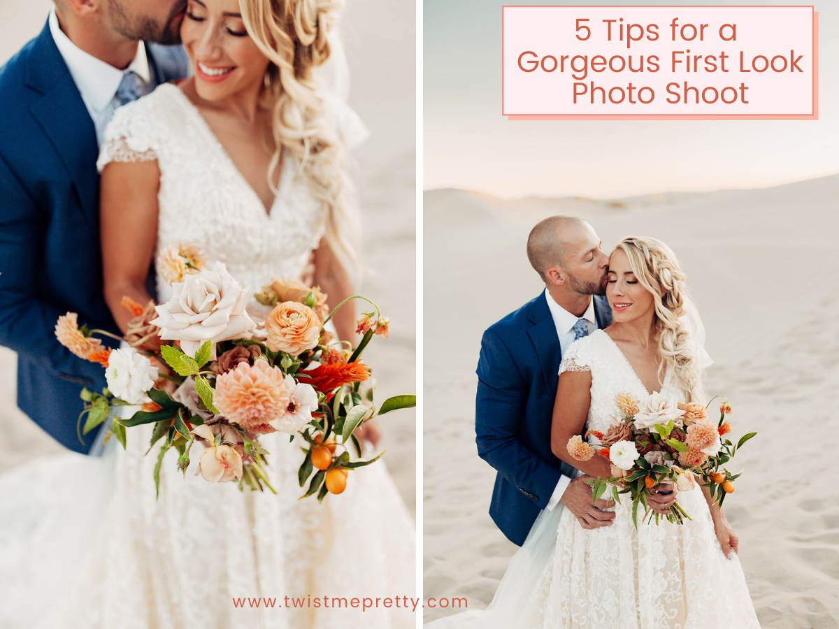 5 Tips for a Gorgeous First Look Photo Shoot www.twistmepretty.com