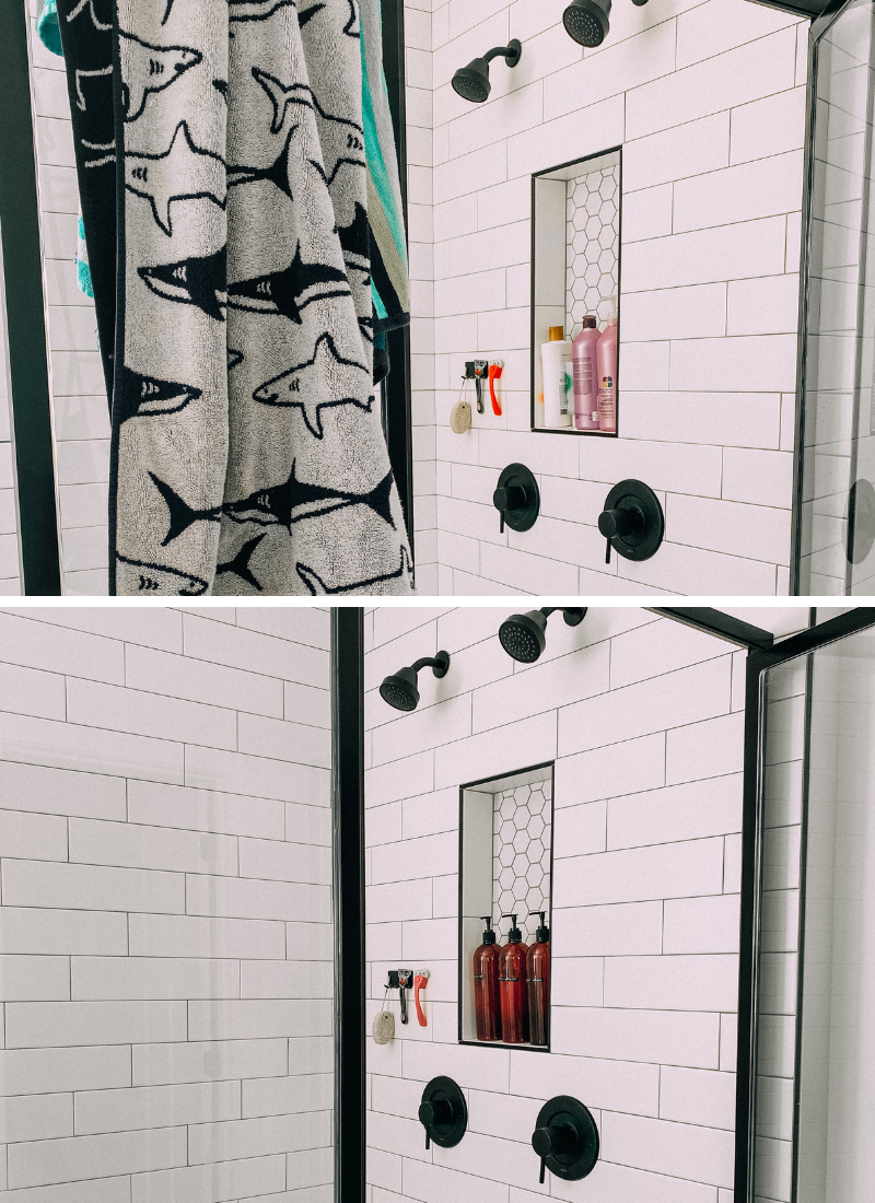 Before and After of my shower refresh! www.twistmepretty.com