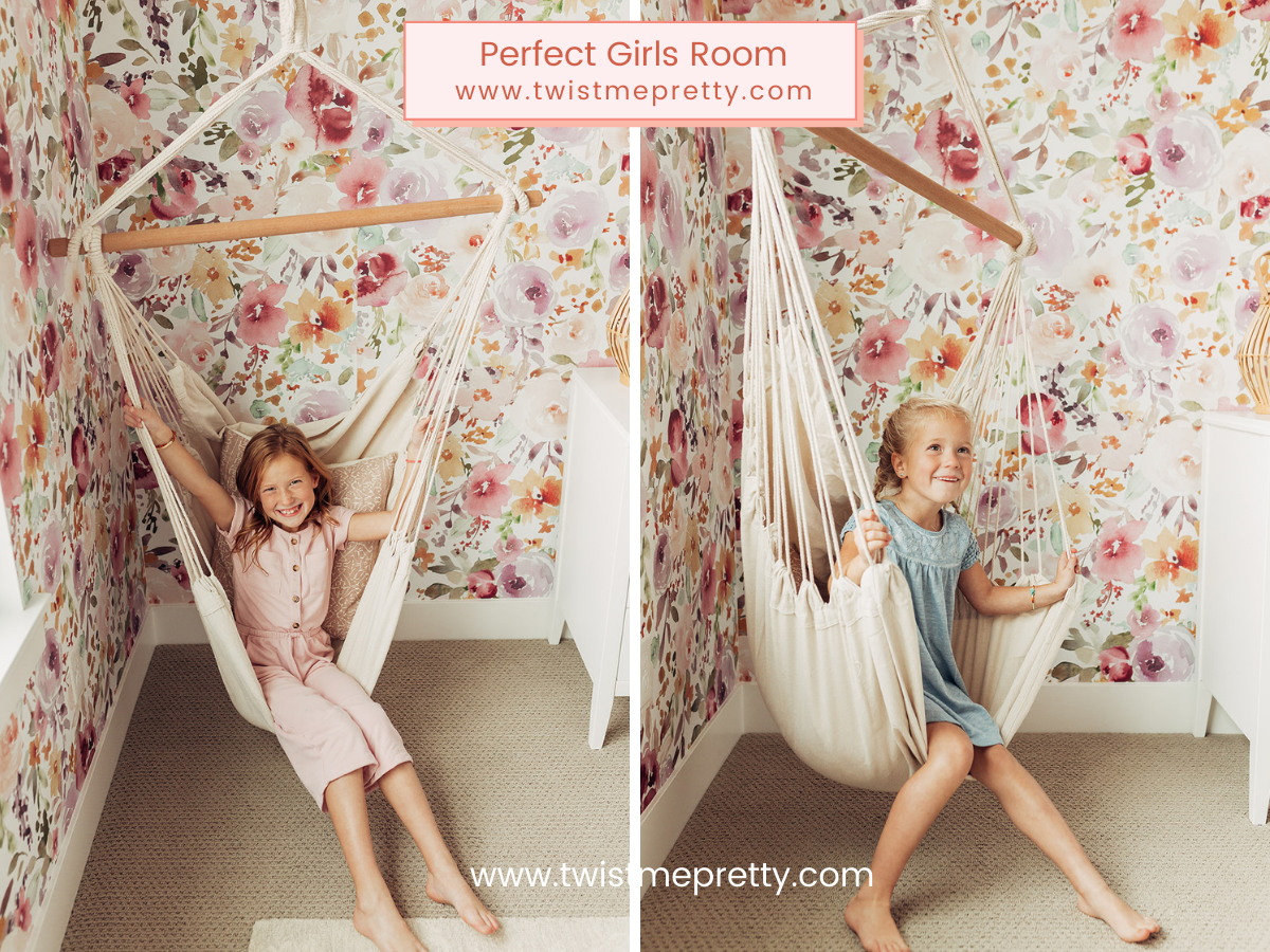 Swing in the shared girls room www.twistmepretty.com