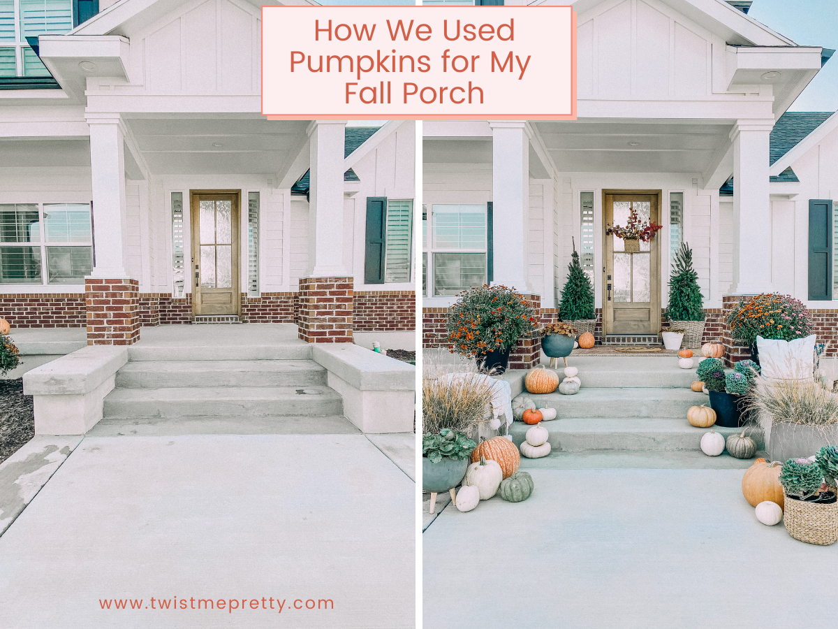 How we used pumpkins for my fall front porch. www.twistmepretty.com