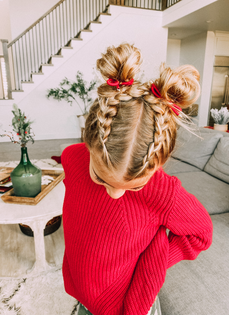 Criss Cross Hot Buns Little Girls' Hairstyle - Twist Me Pretty Criss Cross Hot Buns Little Girls' Hairstyle - Twist Me Pretty