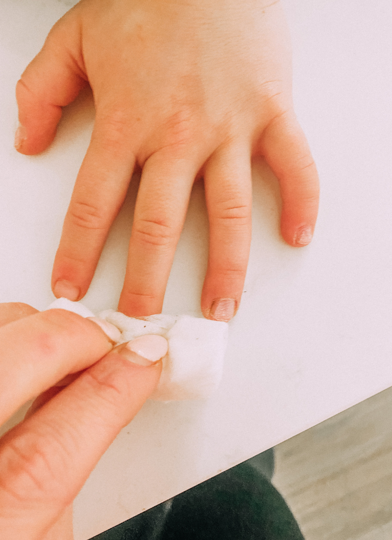 One of the first steps to a diy gel nail polish manicure www.twistmepretty.com