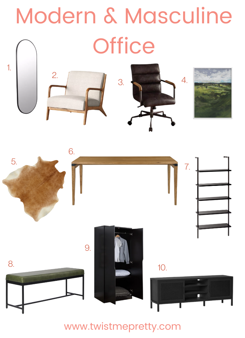 Modern and Masculine Office Space Necessities www.twistmepretty.com