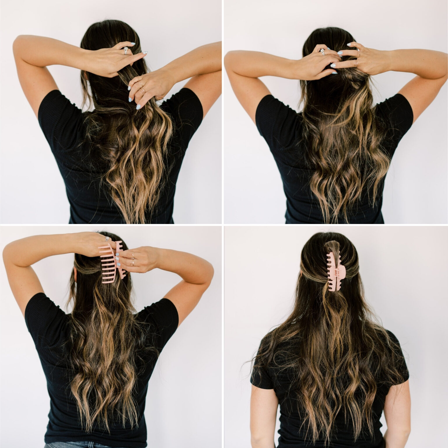 different claw clip styles for long hair
